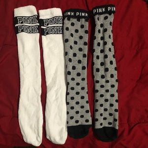 Two pairs of PINK socks